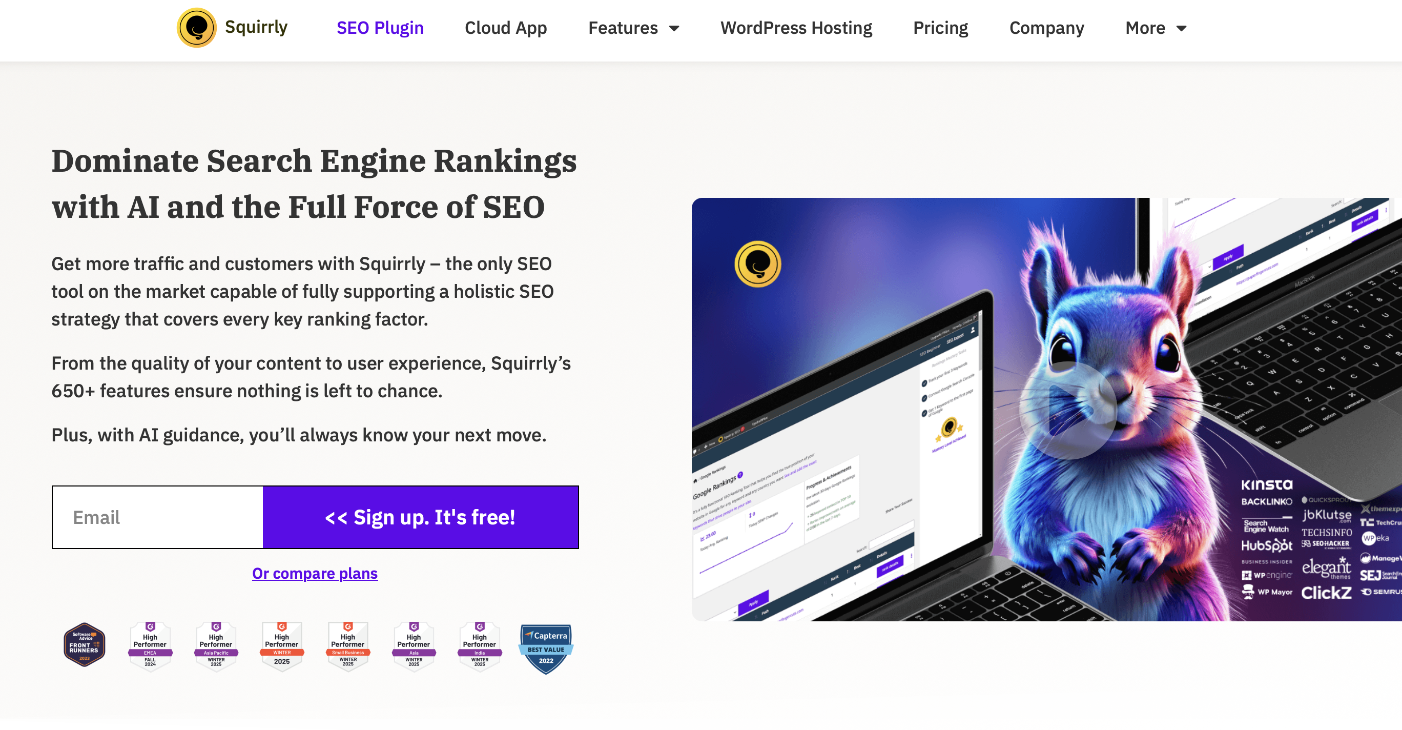 Website des WordPress-Premium-Plugins Squirrly SEO Website des WordPress-Premium-Plugins Squirrly SEO