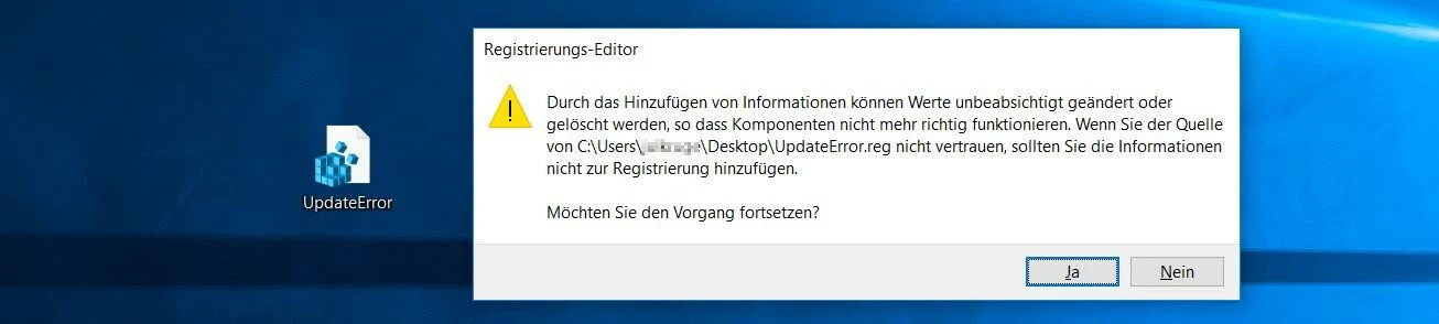Bild: Windows 10: Import-Dialog des Registrierungs-Editors