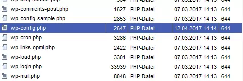 Bild: Die wp-config.php-Datei
